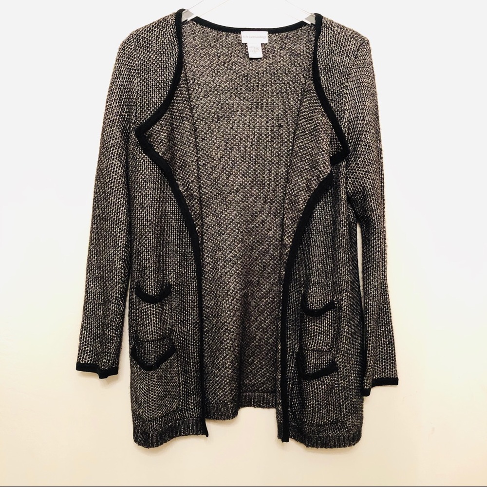 Soft Surroundings Silver Cadigan Sweater Size PS